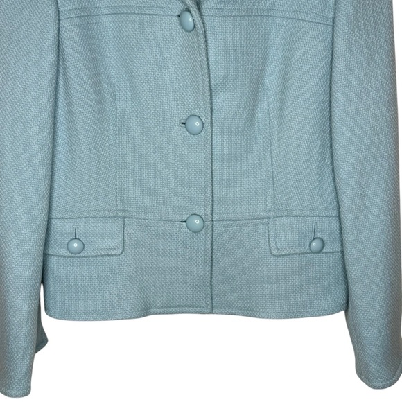 Talbots Women’s Powder Blue Chunky Button Blazer Jacket Size 14 Retro Classic - Picture 6 of 16